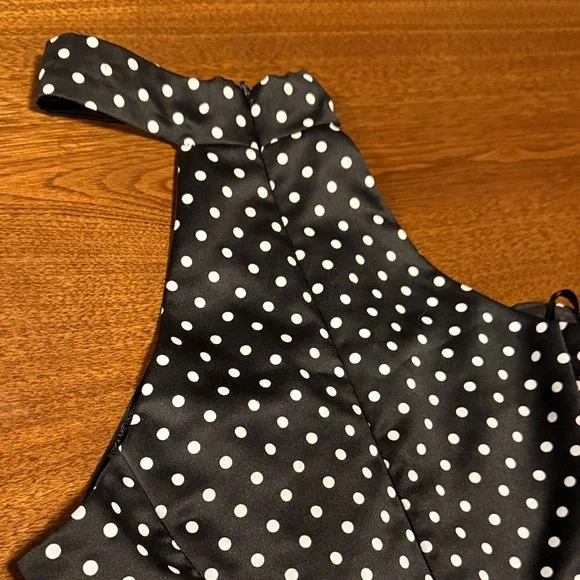 Jessica McClintock for Gunne Sax, Strapless Collared PolkaDot Holiday Party xmas - Picture 13 of 16